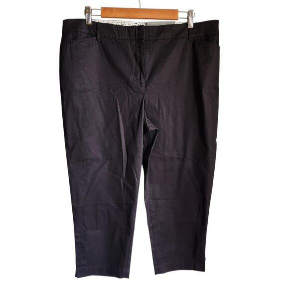 Talbots Pants Women's Black 16P 16 Petites Perfect Crop Slim Leg NEW - Picture 1 of 11